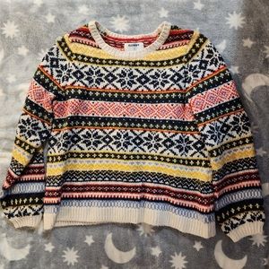 Old Navy Fair Isle Boxy Oversized Knit Sweater Size XS